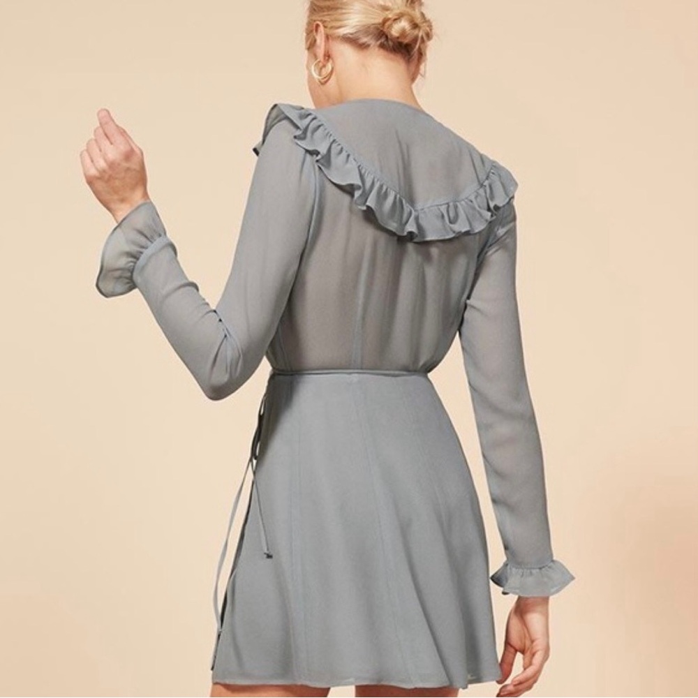 Reformation Gray Wrap Dress - Picture 2 of 3